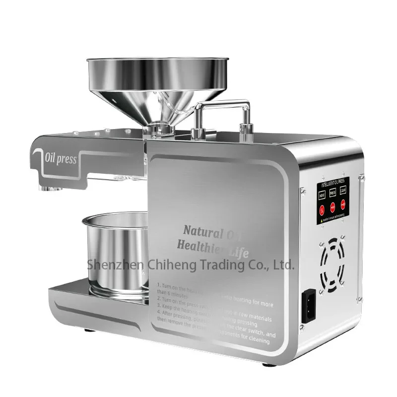 220V/110V Stainless Steel Oil Press Machine Automatic Hot Cold Oil Extractor Peanut Sunflower Seed Olive Oil Press