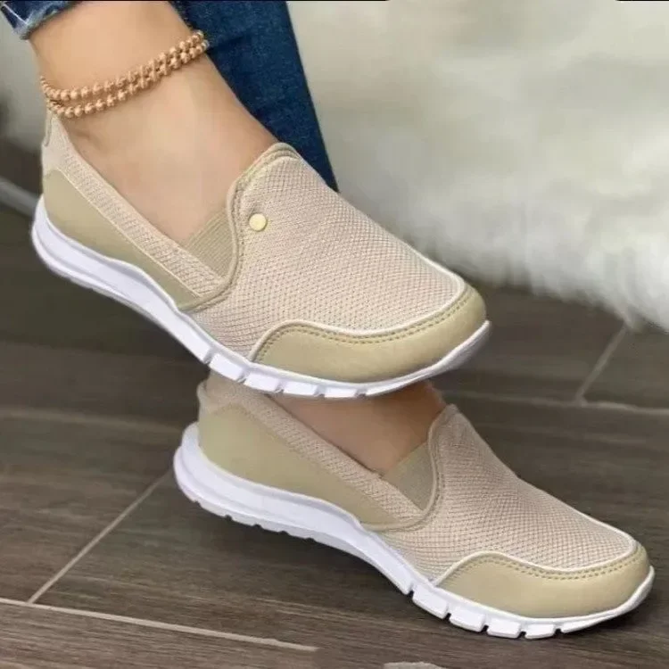 Large 2025 New Women Brand Summer Mesh Feet Cover Fashion Casual Women's One Step Lazy Flat Shoes Casual Shoes 36-43