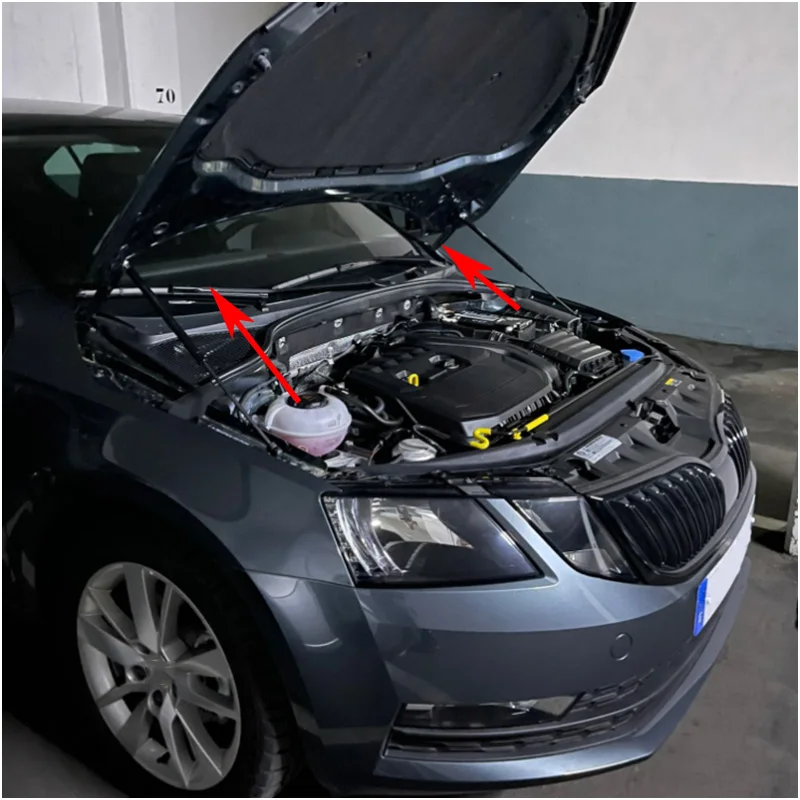 Qtà(2) Per il 2012-2021 Skoda Octavia A7 MK3 Refit Cofano Cofano Ammortizzatore A Gas Ascensore Puntone Barre Asta di Supporto Staffa a Molla