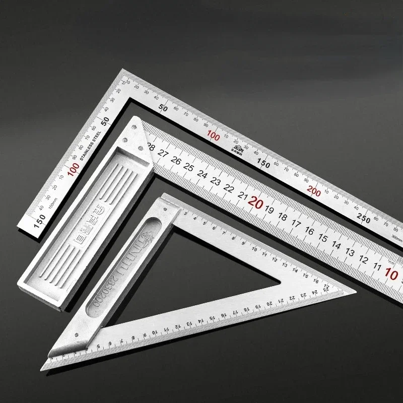 Aluminum Alloy Square Ruler Right Angle 90 Turning Ruler Woodworking Ruler Steel Turning Ruler Measuring Tools Gauge