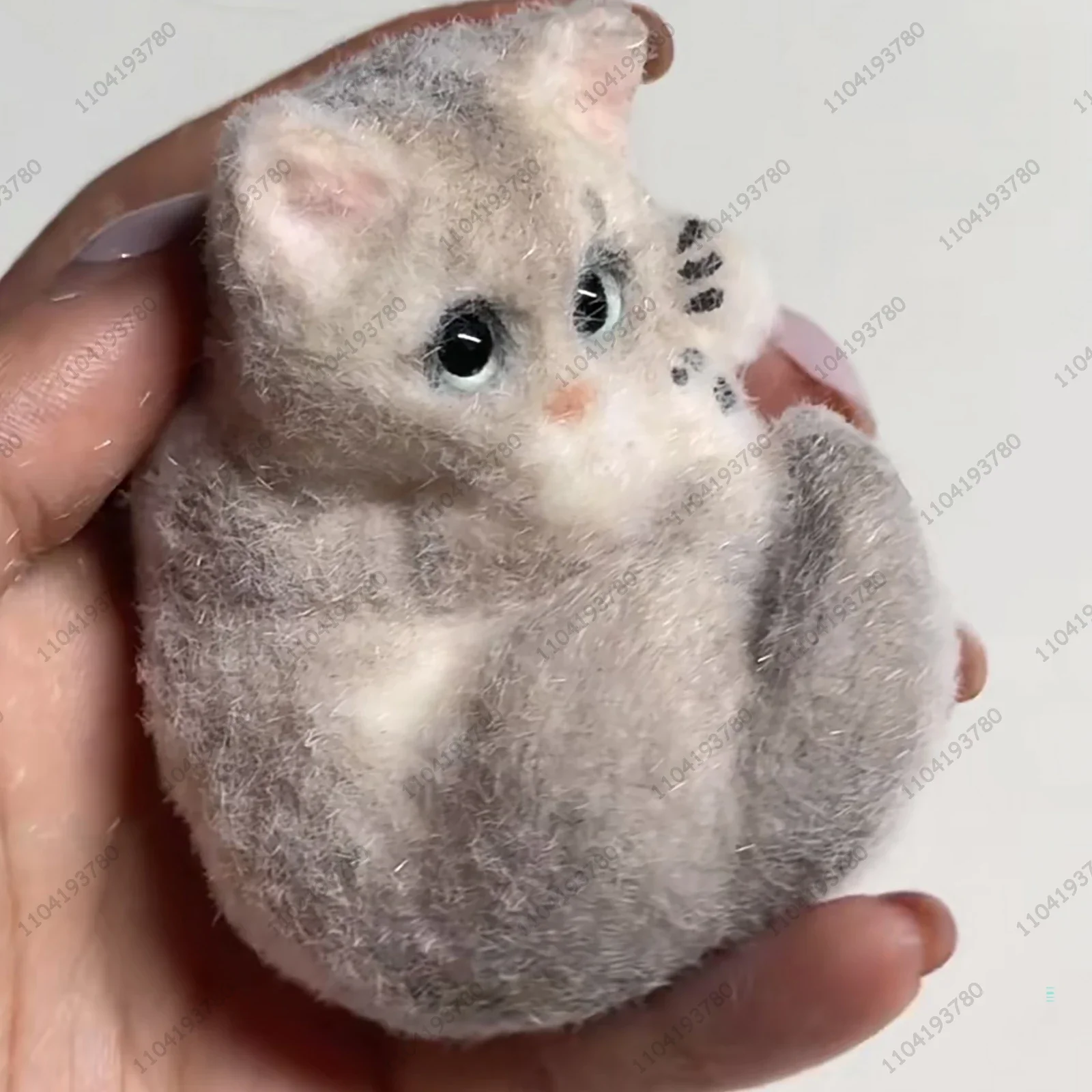 Lying Cat Kitty Taba Squishy Silicone Curling Up Cat Kitty Hand-painted Squeeze Toy Mochi Toy Hand Relax Stress Release Toy Gift