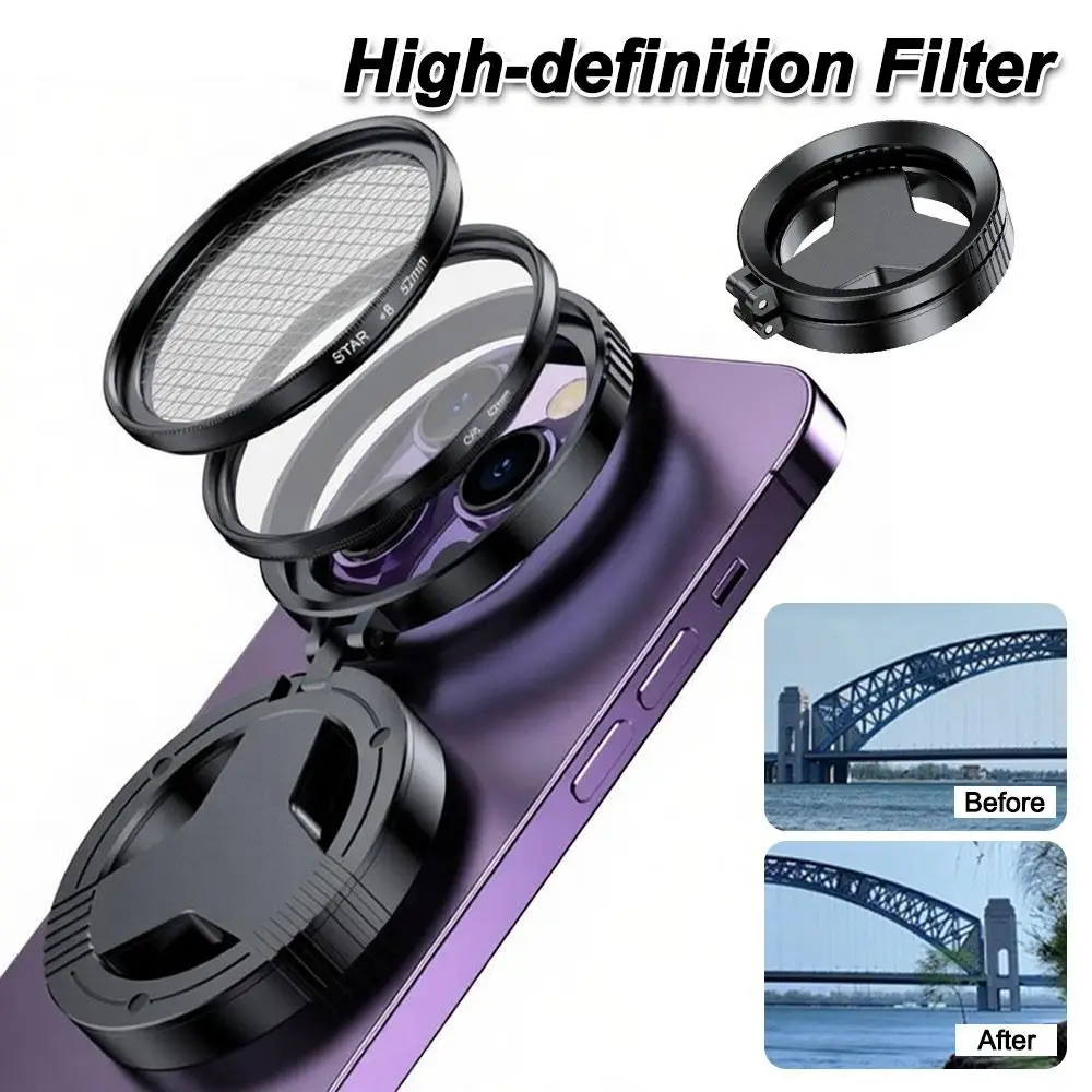 Gifts 52MM CPL Filter Portable Anti-reflective Lens Clip Auxiliary Tool High-definition Filter