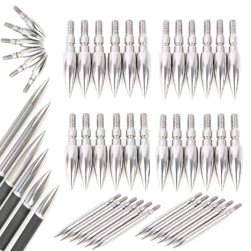 

12pc Archery Target Points 100/125/150/200/250/300Gr Arrowheads OD 5/16" 9/32" 19/64" Arrow Tips Bow Hunting Shooting Broadhead