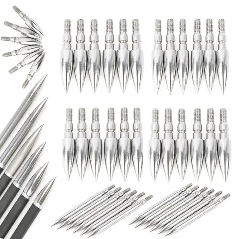 12pc Archery Target Points 100/125/150/200/250/300Gr Arrowheads OD 5/16" 9/32" 19/64" Arrow Tips Bow Hunting Shooting Broadhead