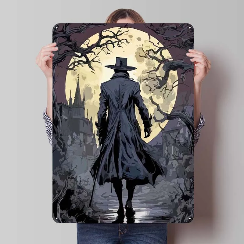 Bloodborne Game Metal Poster Tin Sign for Gamer Gaming Room Decoration Home Decoration Luxury Metal Sign Wall Art Decor Retro