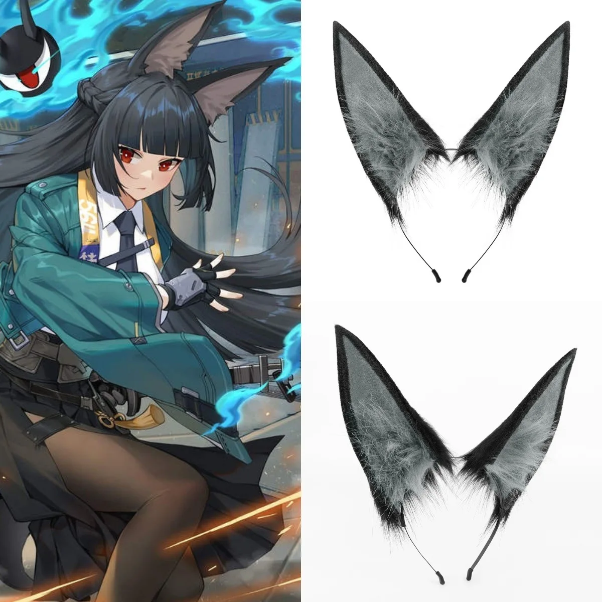 

Hoshimi Miyabi Cosplay Game Ears Zenless Zone Zero Simulation Beast Ear Hairband Cosplay Anime Props Headdress Hair Accessories