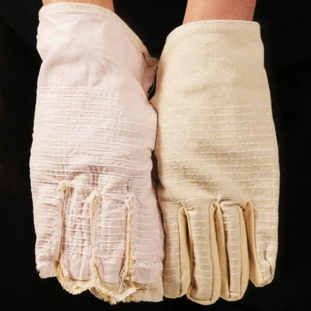 Safety Canvas Work Gloves 24 Line Double-layer Factory Welding Gloves Wear-resistant Thickened Protective Gloves Driving