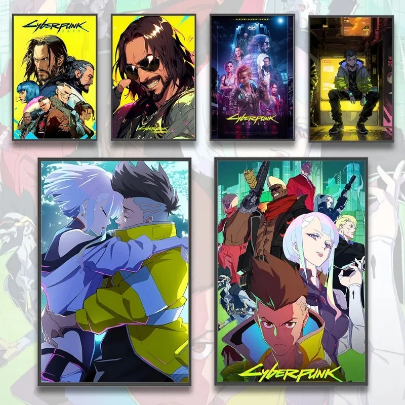 Popular Cyberpunk Canvas Painting Anime Movie Wallpaper Character Art Bedroom Decoration Gifts Home Decoration Mural