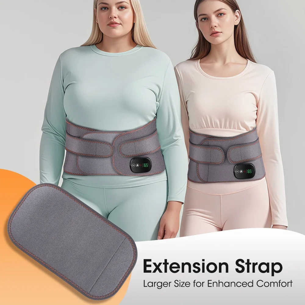 Dual Red Light Heating Vibration Massager Belt 3Gear Hot Compress Waist Support Brace USB Waist Back Massage Lumbar Support Belt