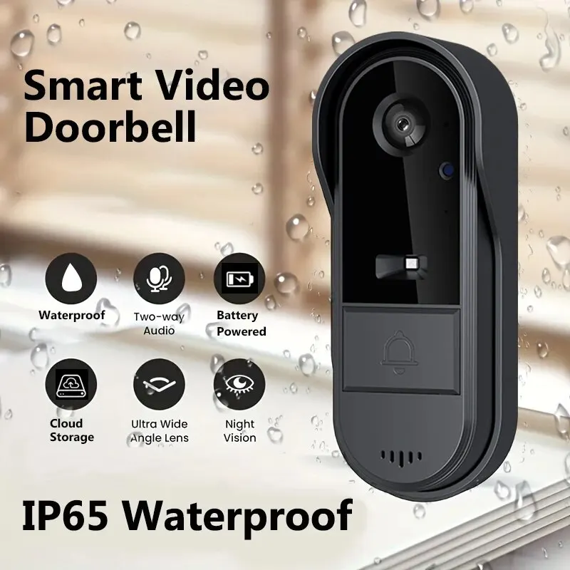 Tuya Wireless Doorbell Waterproof WIFI Video Smart Home Door Bell Camera Button Welcome by Chime Security Alarm For House