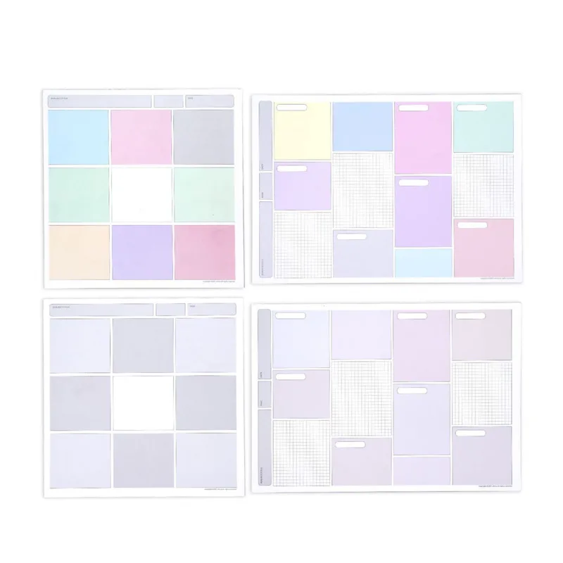 Ins Colored Lattice Cute Memo Pad Simple Style Square B5 Notepad Planner  Student Learning Note Paper School Stationery 30sheets