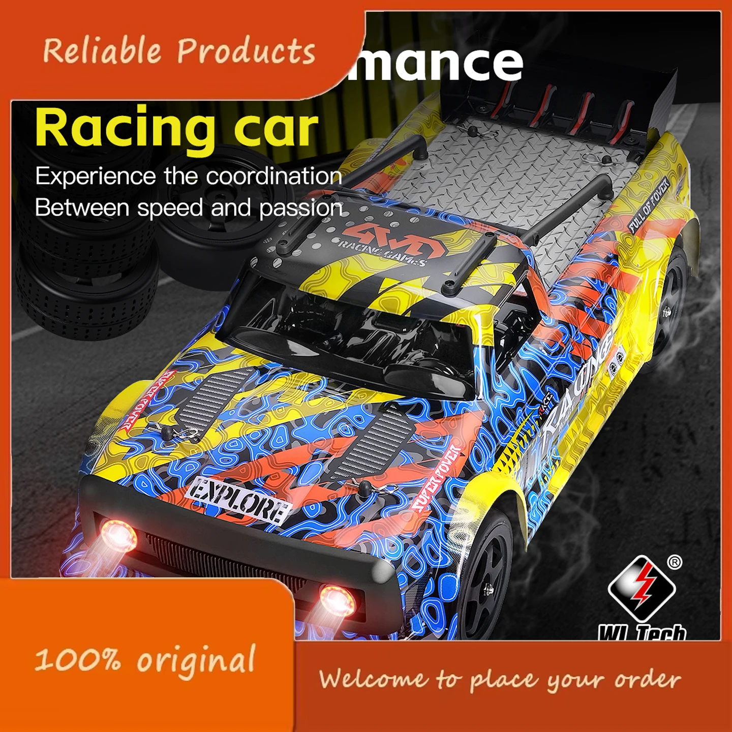 

No.124020 1:12 Scale Electric Four-Wheel Drive Flat Racing Car Brushless Version 60km/h Remote Control Children's Toy RC Car