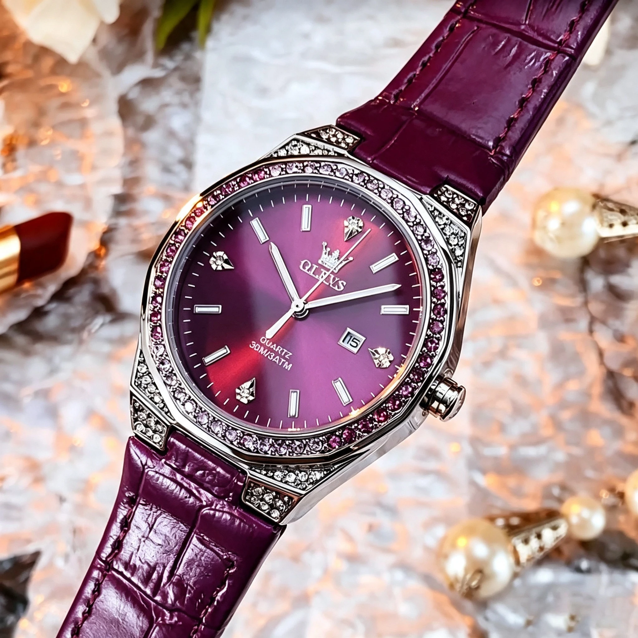 OLEVS Casual Fashion Elegant Watches For Woman Waterproof Luminous Automatic Date Ladies Quartz Watch Gifts Reloj 5606