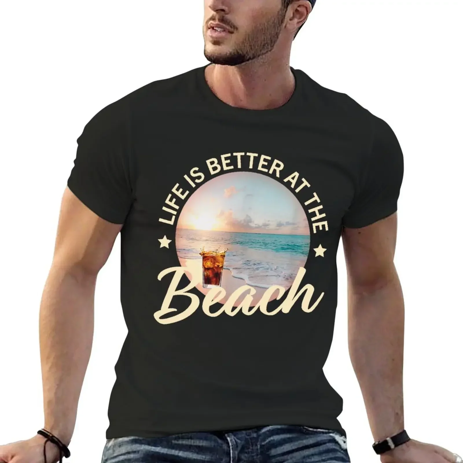 

Life Is Better At The Beach T-Shirt summer tops plain mens vintage t shirts