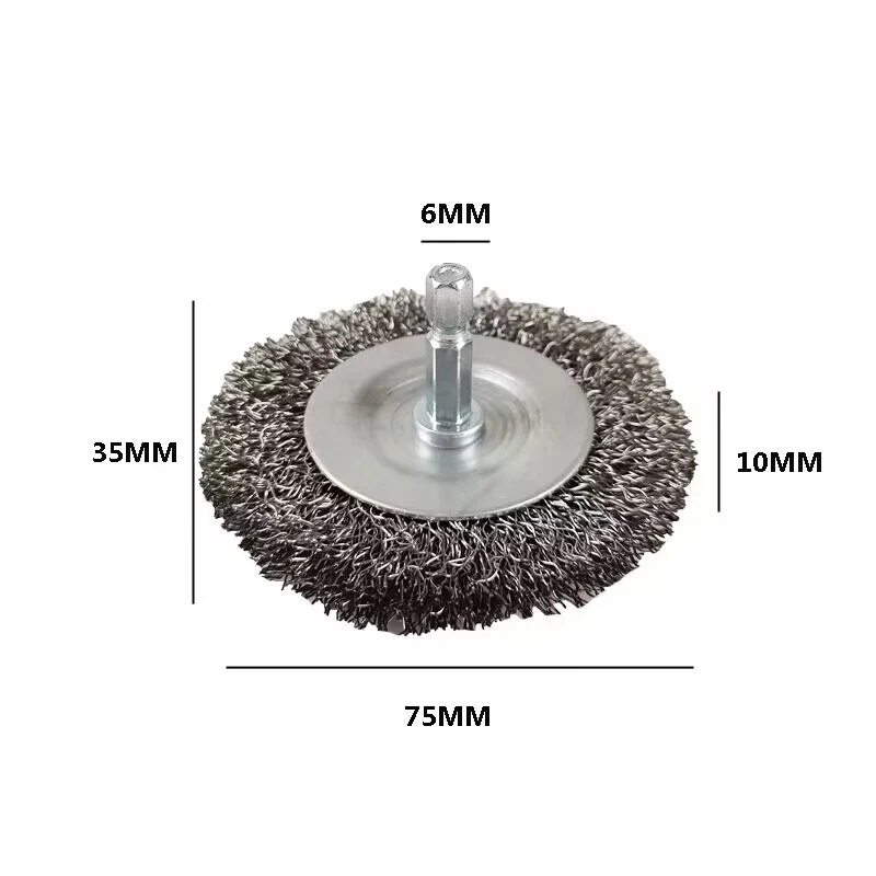 50mm/60mm/75mm Steel Wire Brush Brass Plated Wheels Brushes Drill Rotary Tools Metal Rust Removal Polishing Brush