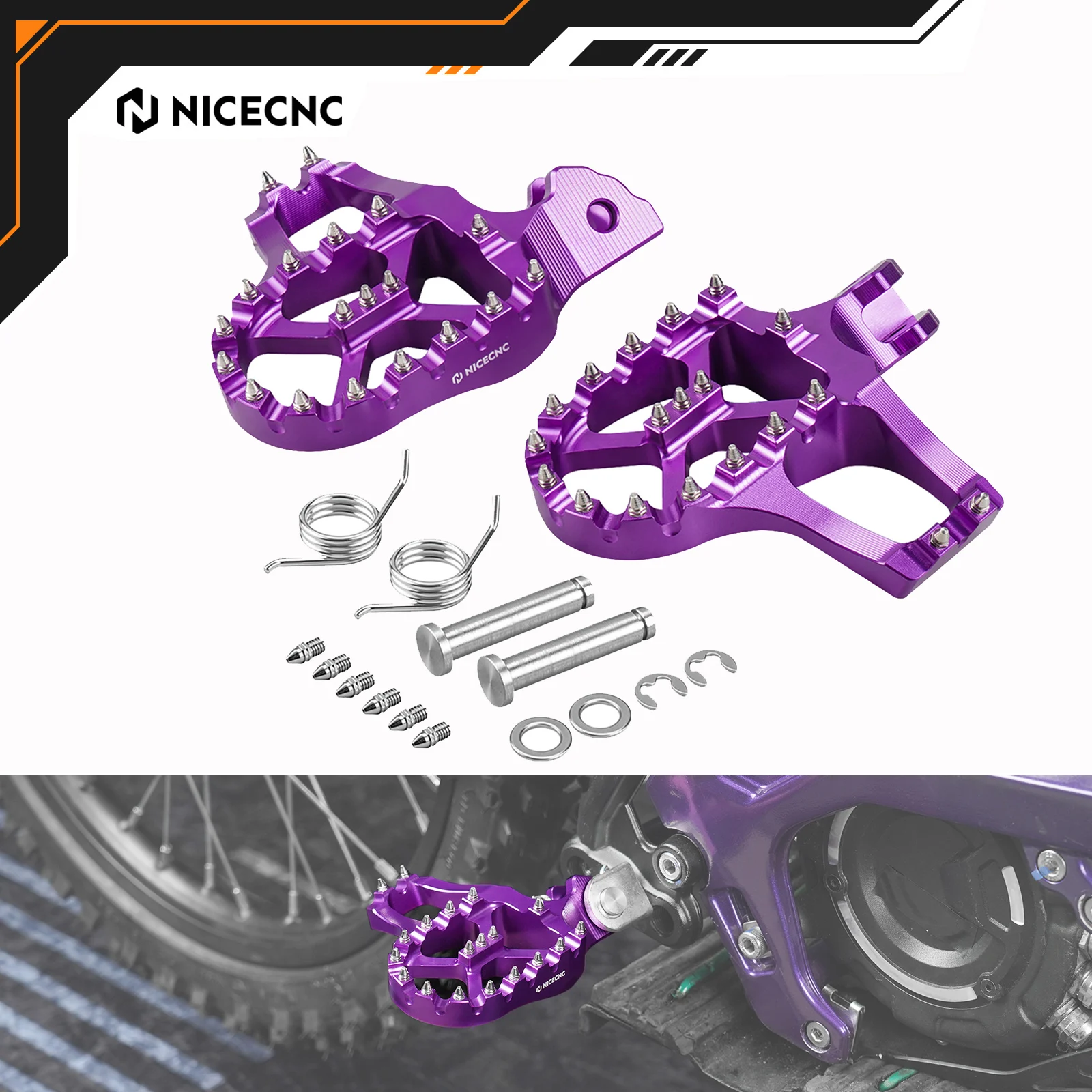 

NICECNC For Surron light bee X S L1E Segway X160 X260 2017-2024 2023 Sur-Ron Extender Foot Pegs Footrests Electrical Motorbike