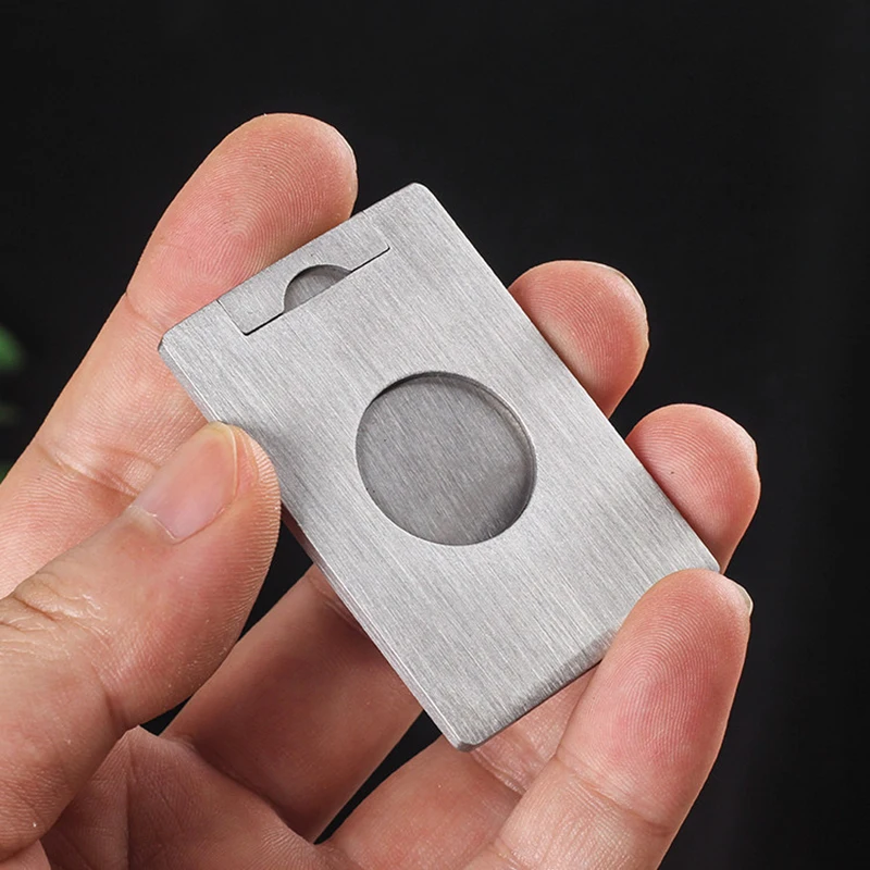 2026 New Portable Smoking Square Single-blade Cigar Cutter Stainless Steel Metal Cutter Guillotine Cigar Scissors Gift view 4