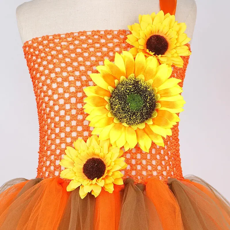 عباد الشمس الجنية الأميرة ازياء للفتيات الخريف الخريف قزم توتو فستان مع أجنحة الفراشة الاطفال هالوين الشكر Outf@0Z *