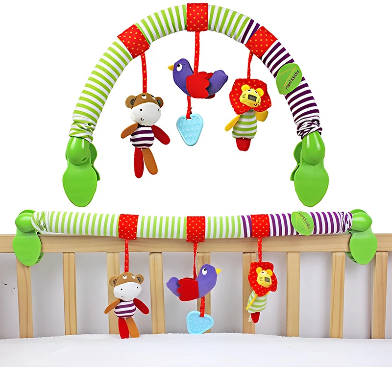 Infant Baby Stroller Arch Toy Play Bar Fun Newborns Sensory Activity Adjustable for Bouncers and Car Safe Seat Bed Hanging Toys