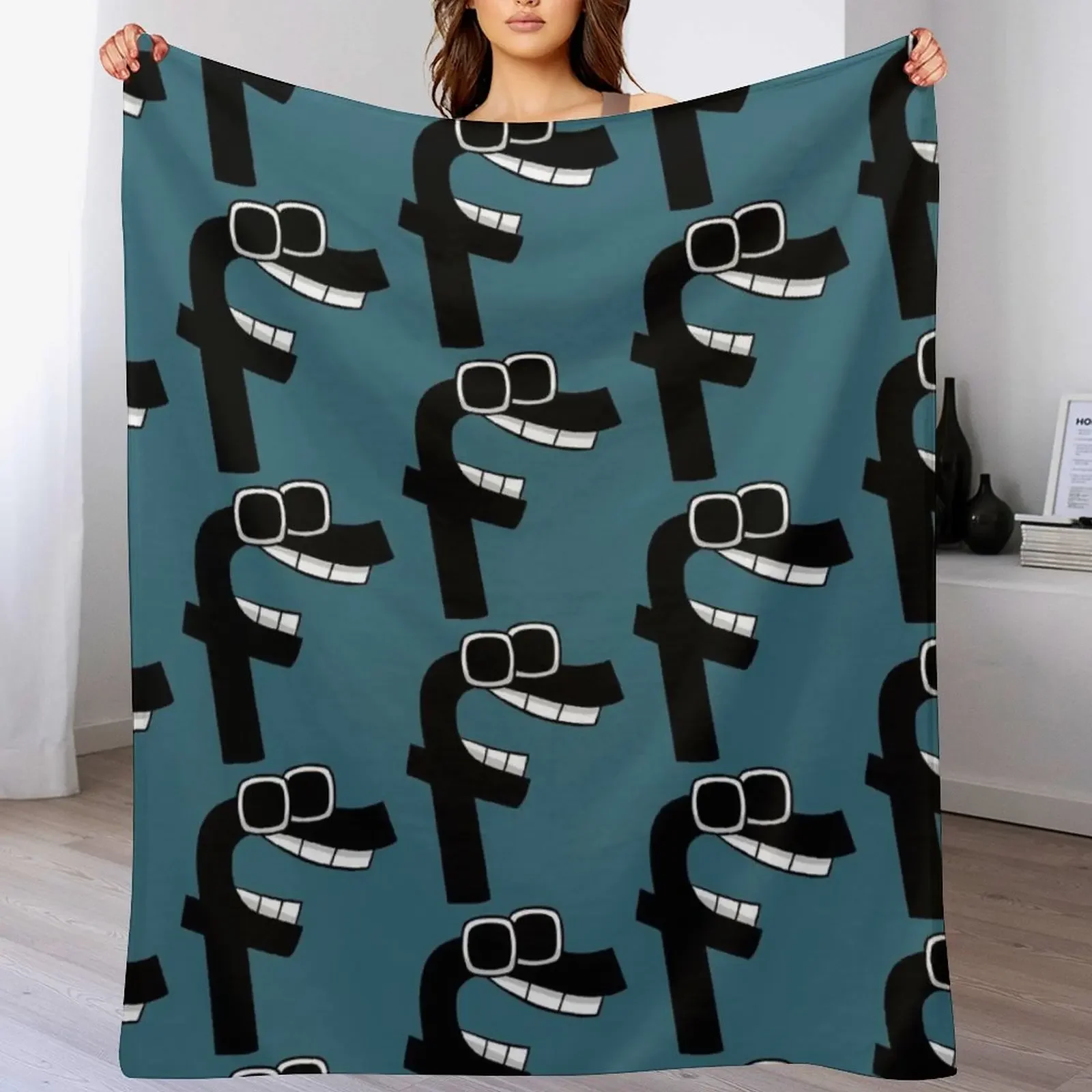 Alphabet Lore F Cool Merch Throw Blanket Cute Large Blankets