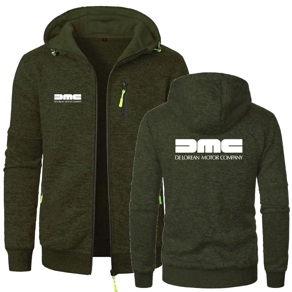 Men's Hoodies DMC DeLorean Back to the Future Movie DMC-12 Car Sweatshirts Leisure Cardigan Men Hooded Pullovers Zipper Hoodies