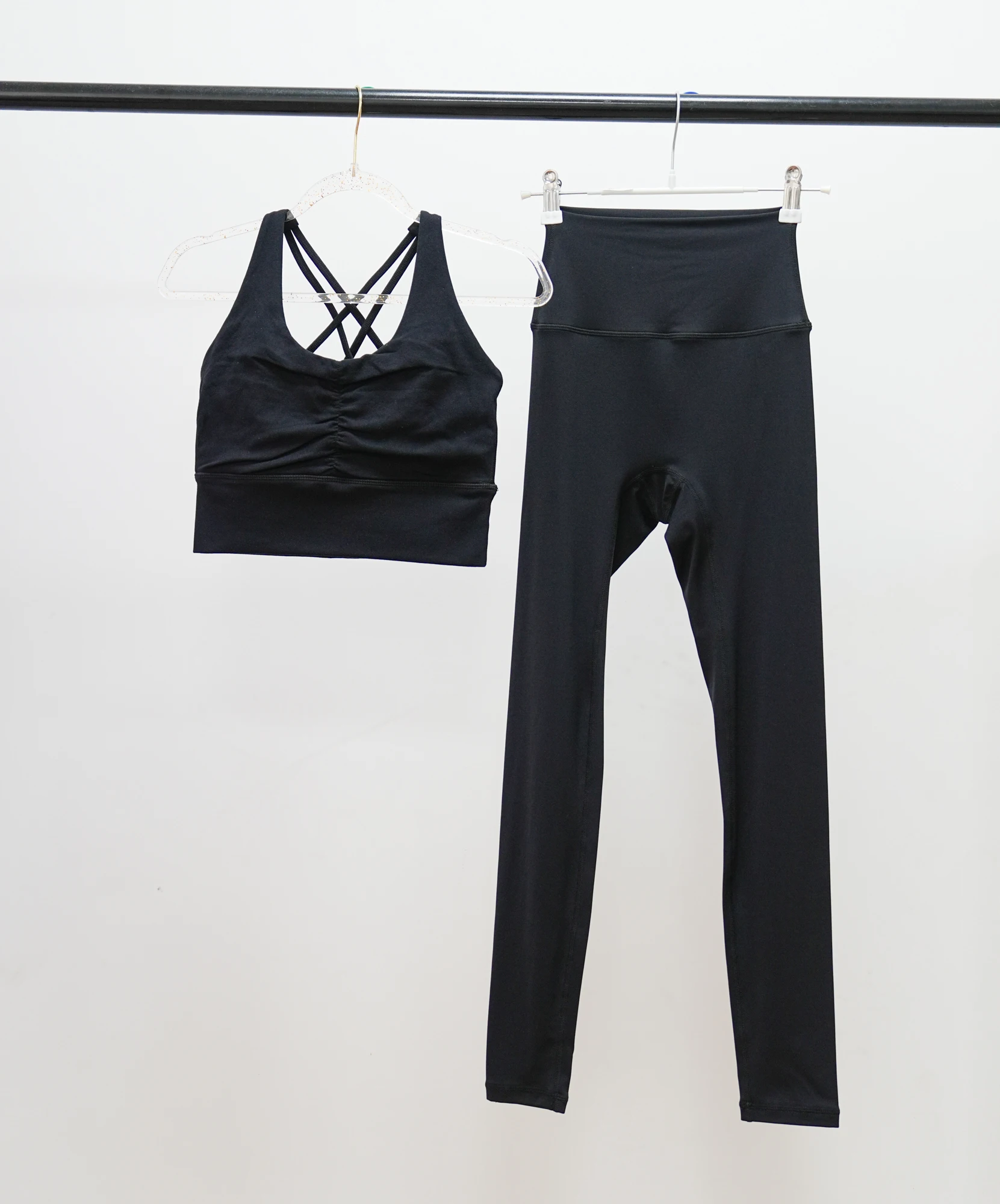 

2pcs Suit Women's Yoga Suit Beautiful Back High Waist Trousers Combination Seamless Super Elastic Ideal Gym Clothing Sports Set