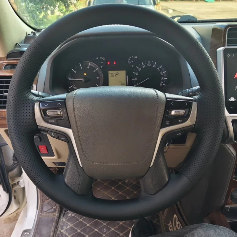 

Hand-Sewn Microfiber Leather Car Steering Wheel Cool Land Cruiser LC200 LC300 Accessories Steering Wheel Cover For Toyota Prado