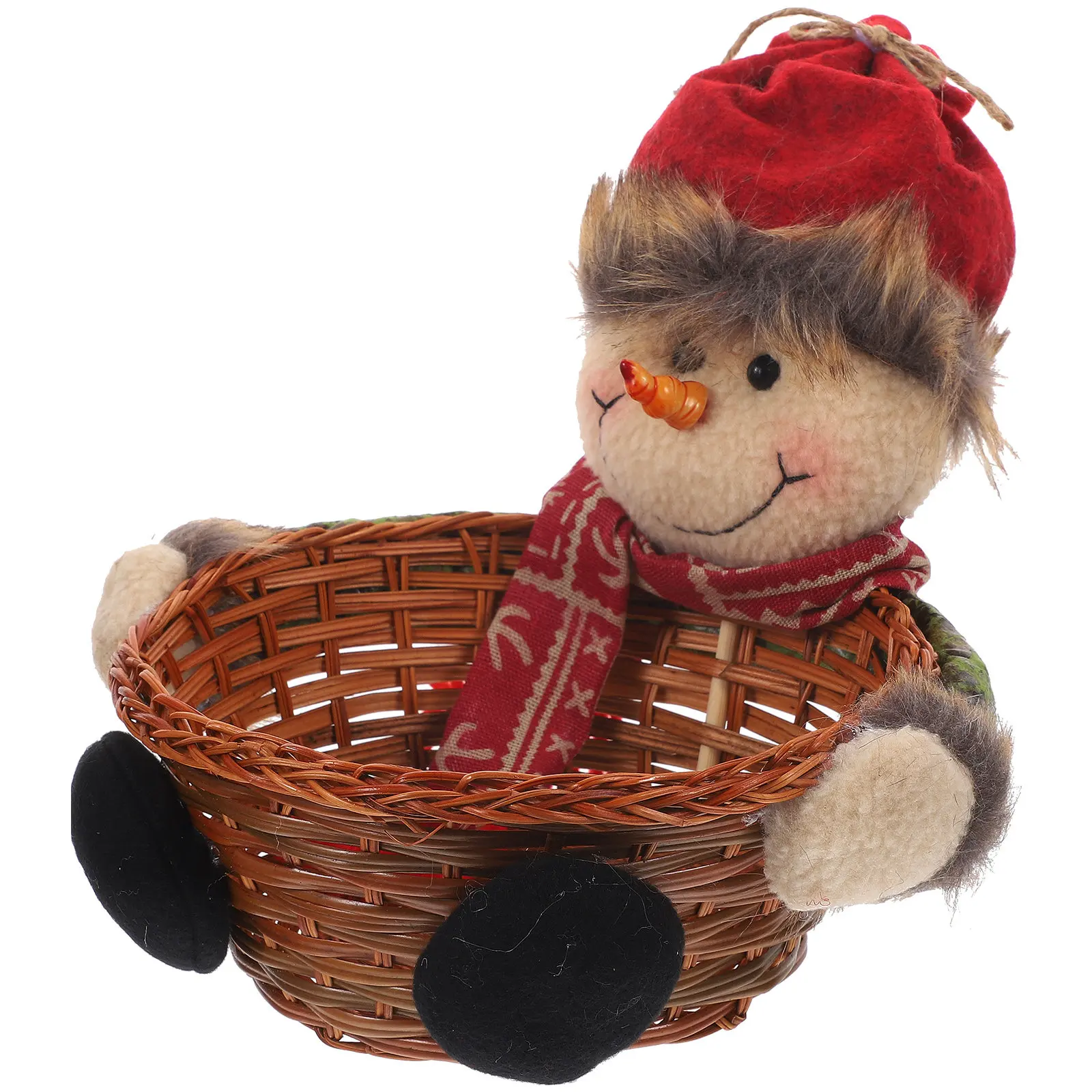 

Декоративная корзина для конфет в виде снеговика, держатель для рождественских подарков для детей, малышей, подростков, органайзер для хранения на праздничных вечеринках, новогоднее украшение