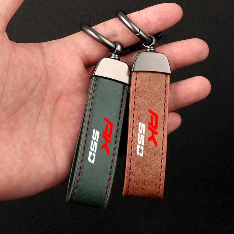 Premium material leather motorcycle key ring chain for KYMCO RK550 Accessories WITH LOGO