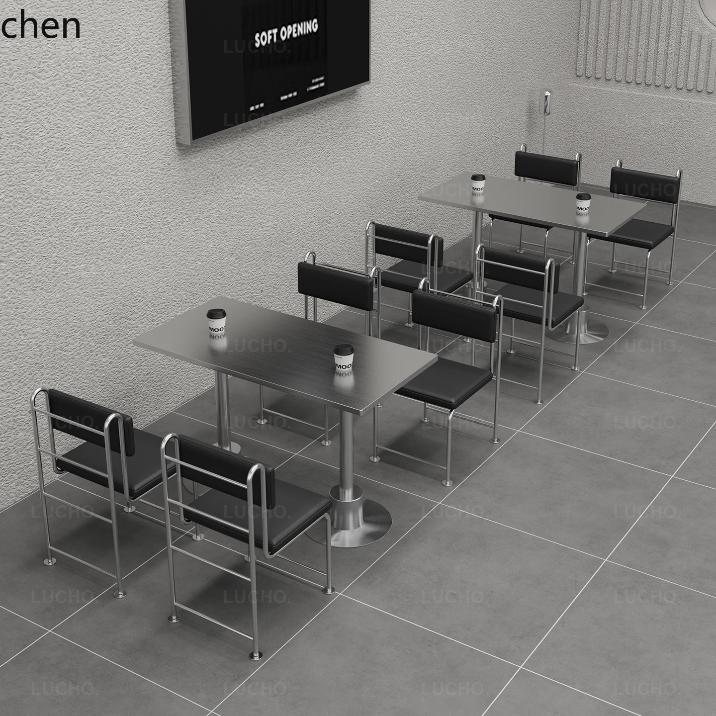 LXC Internet Celebrity Cafe Milk Tea Shop Chair Industrial Style Bar Qingba Small Wine House Dining Chair