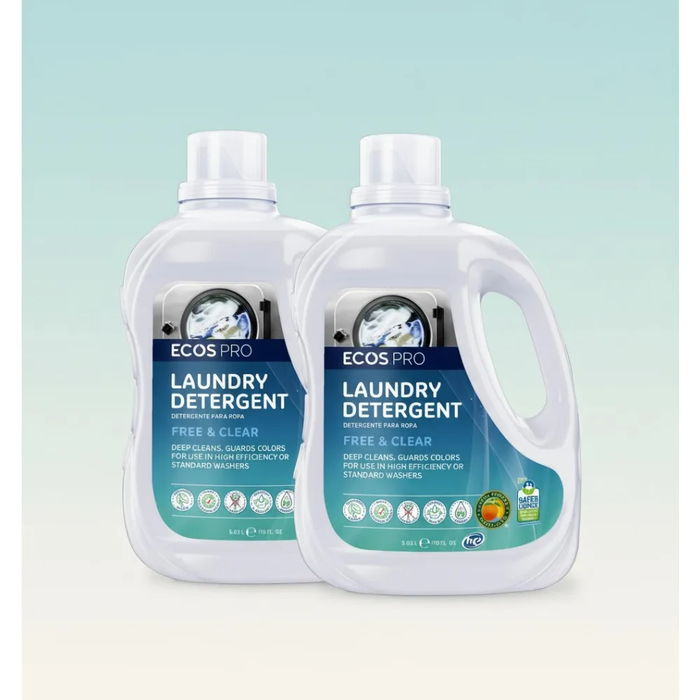 

Concentrated Liquid Laundry Detergent 2-Pack, Hypoallergenic & Unscented for Commercial Use, 170 fl oz Each