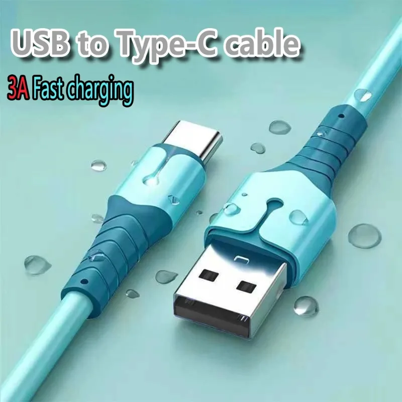 Multi Color Lightweight Liquid Data Cable Suitable For Android Samsung Type C Fast Charging Cable USB C Phone Silicone Charging