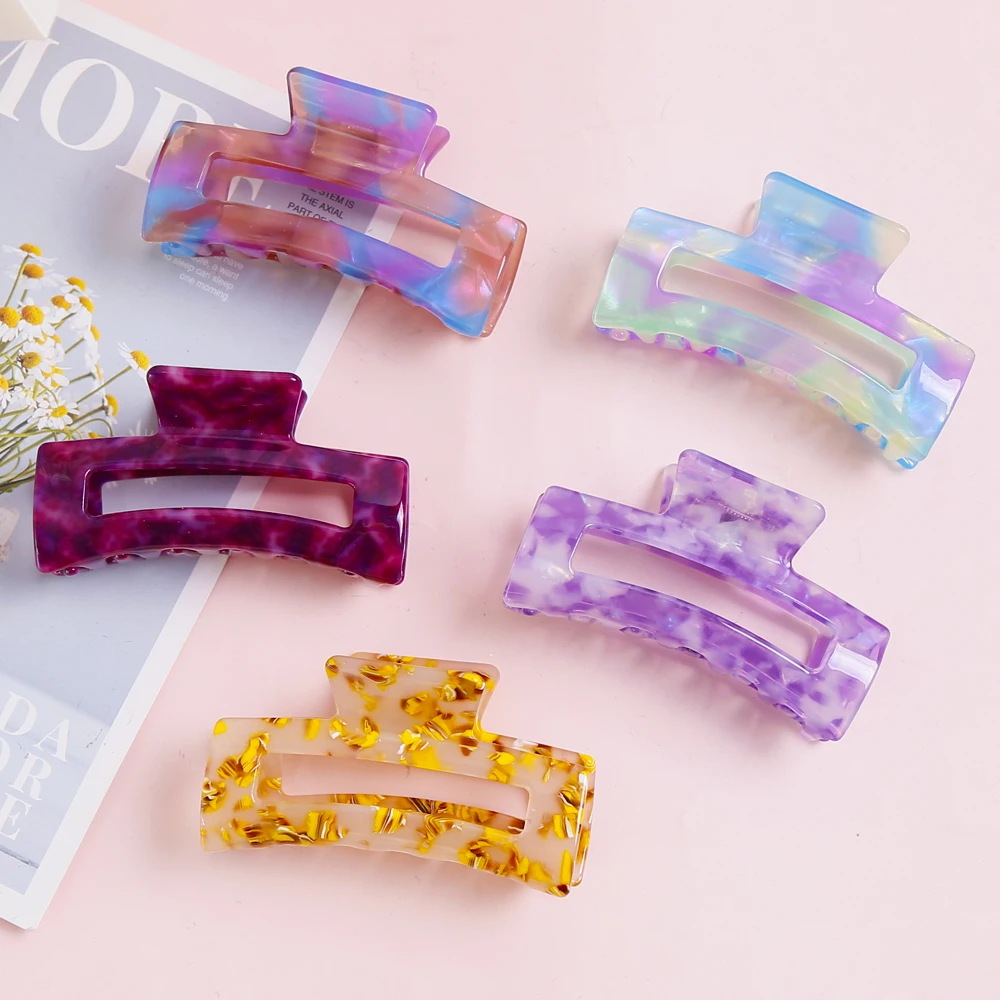 Acetate Hair Claw High Quality Colorful Middle Size Hair Clips For Long Thick Hair Accessories Women Girls Female