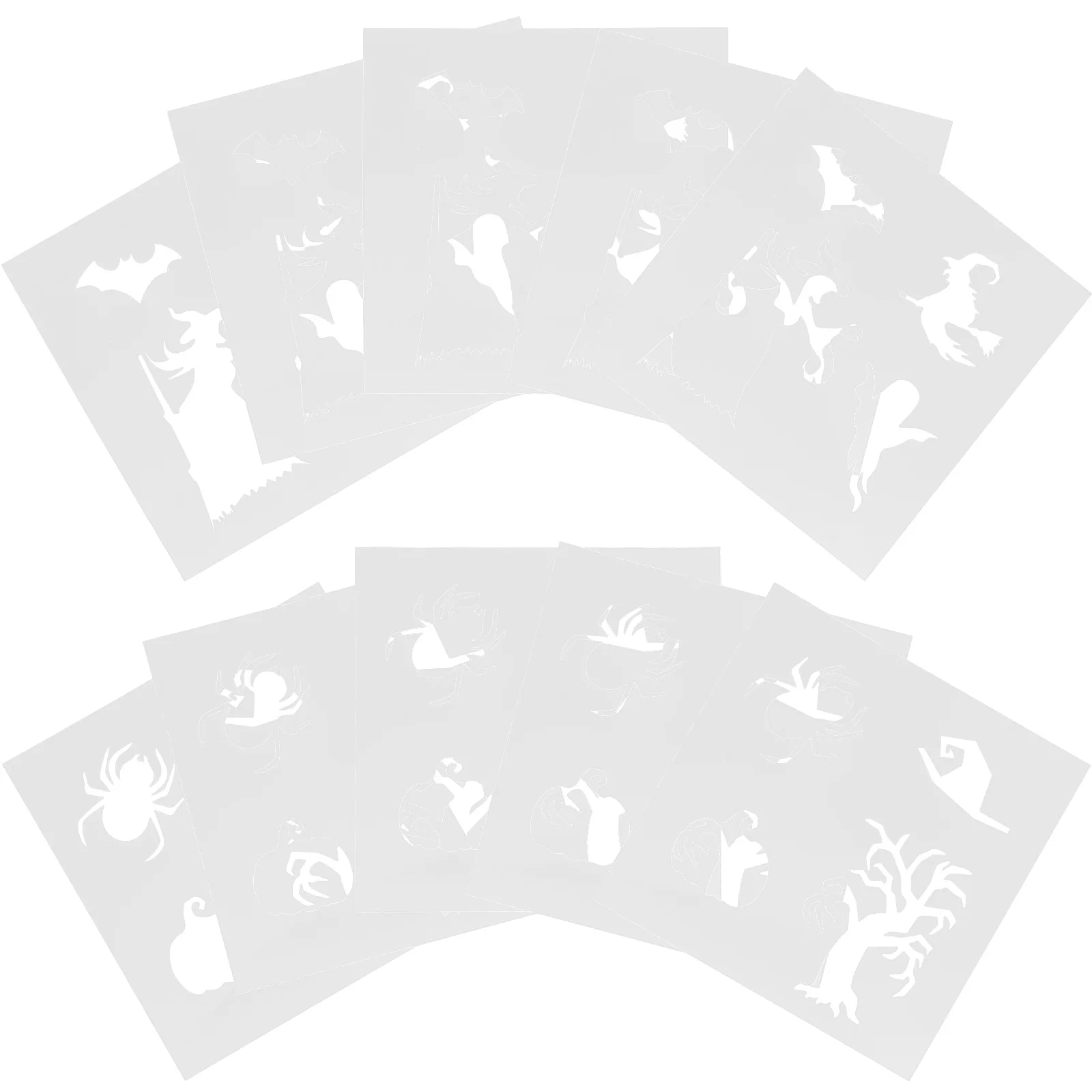 10 листов, пластиковые трафареты для Хэллоуина, набор трафаретов для рисования, многоразовый трафарет для аэрозольной краски, товары для дома, праздничное украшение