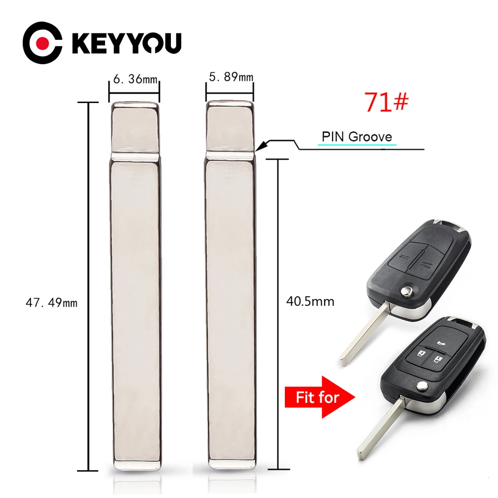 KEYYOU 10pcs 71# HU100 Original Key Blade Remotes Flip Car Key Blank for GMC Chevrolet Cruze Camaro Equinox Opel Buick