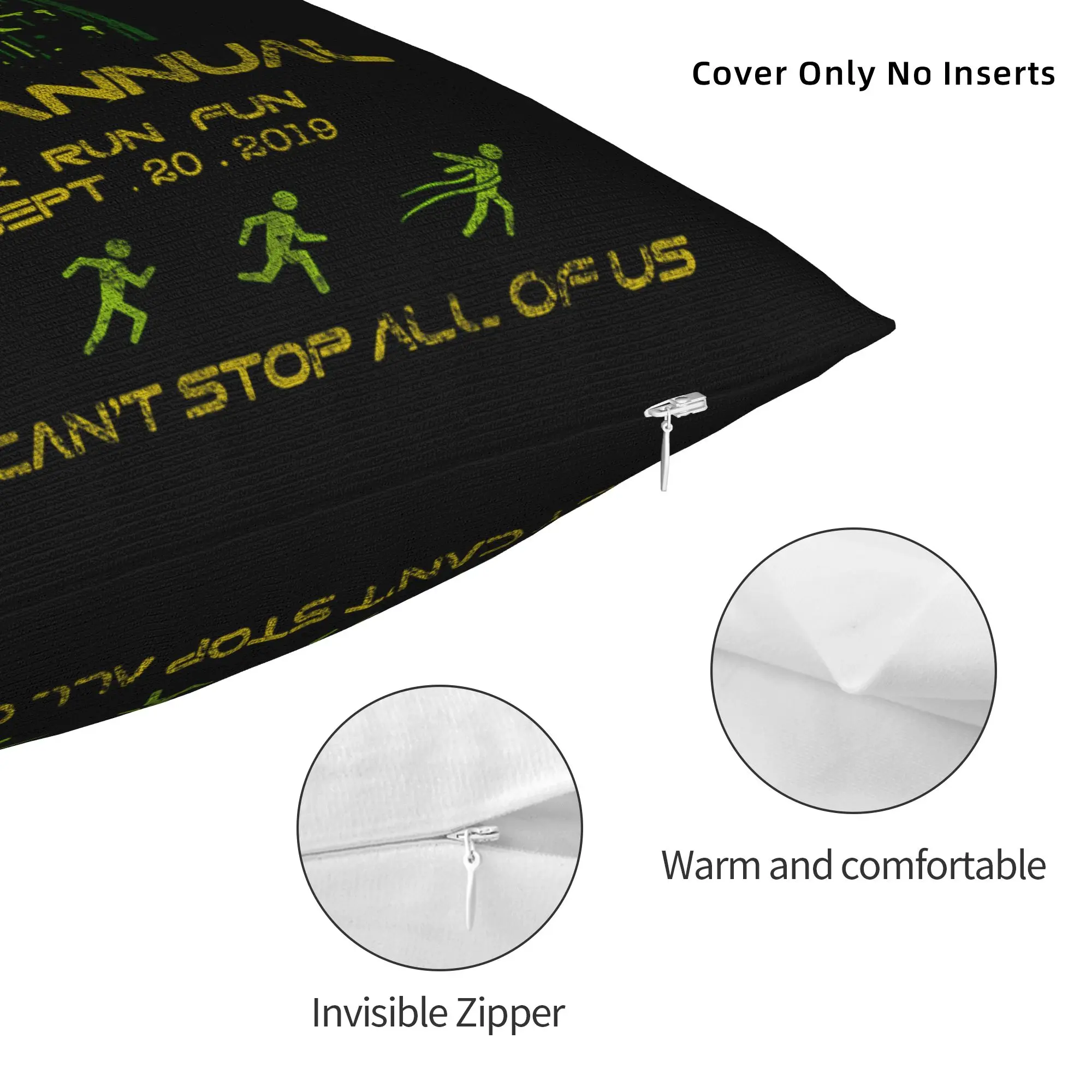Storm Area 51 5k Fun Run Security Pillowcase Printing Polyester Cushion Cover Aliens Warning Throw Pillow Case Cover Home Square
