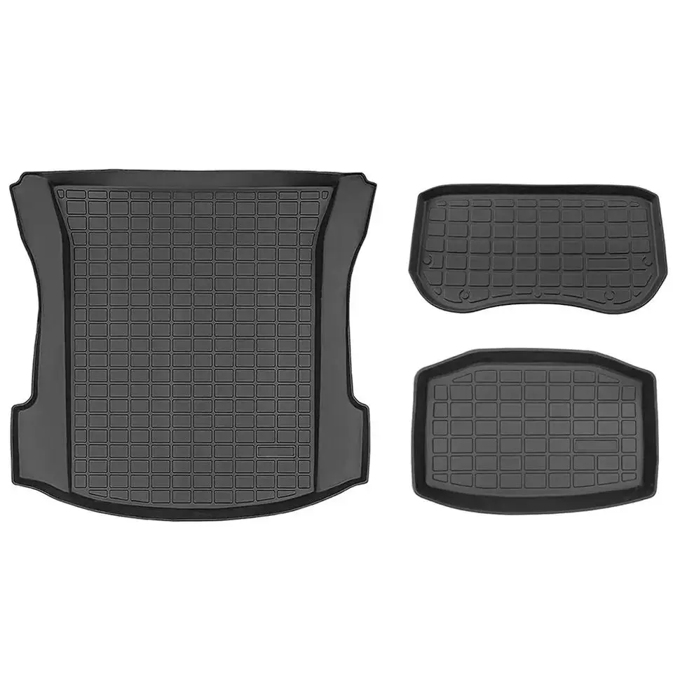 Anti Slip Front Trunk Rear Trunk Storage Mat All Weather Cargo Liner Floor Mats 3pcs TPE Mats For Tesla Model 3