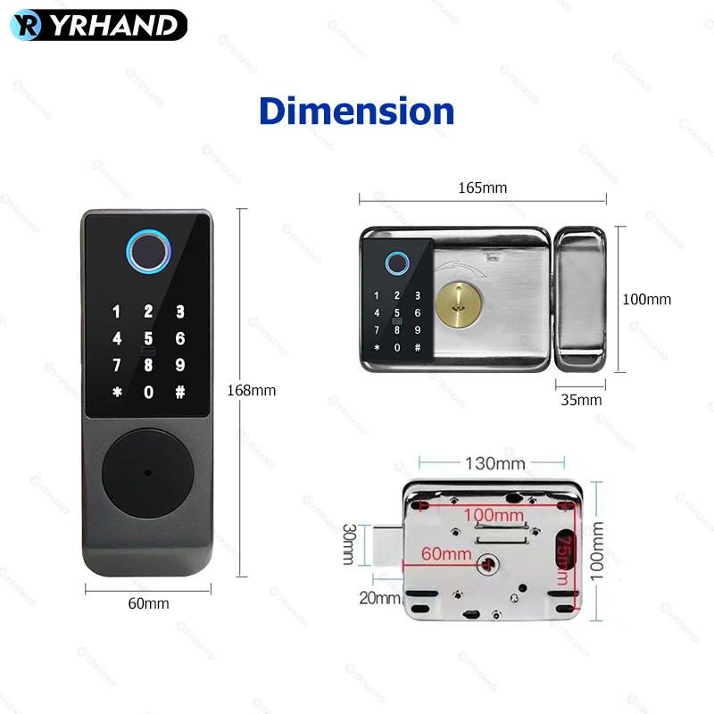 Imagem -06 - Ttlock Yrhand Impressão Digital Wifi à Prova Dágua Portão ao ar Livre Dupla Senha Trabalhar com Alexa Cartão Rfid Keyless Smart Lock para Casa