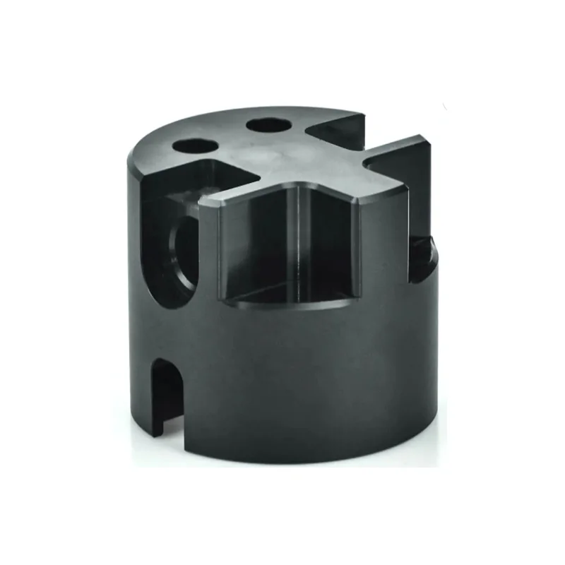Black anodized aluminum alloy CNC precision machined special-shaped connecting sleeve transmission connection accessories