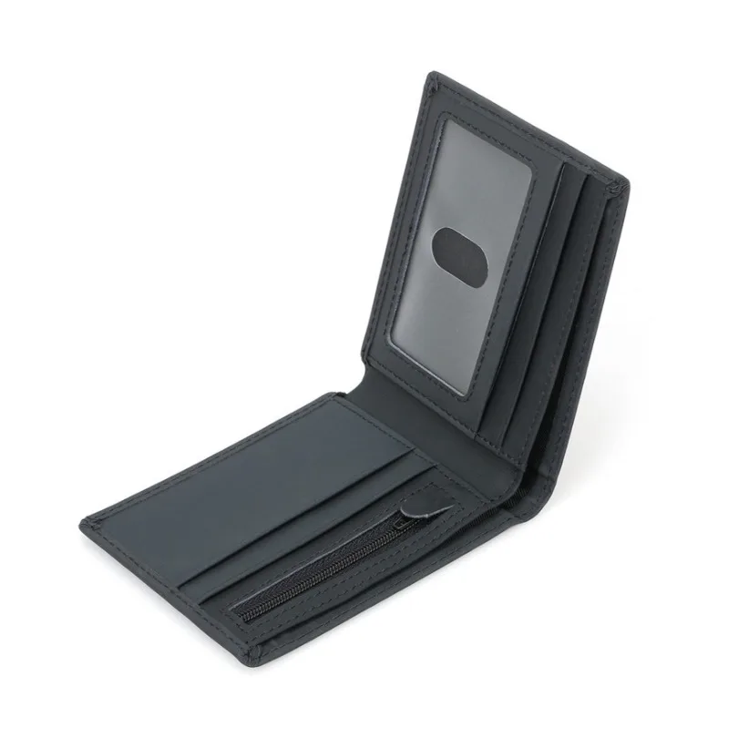 

Мужской короткий кошелек из кожи с RFID-защитой, модный мужской держатель для карт, кошелек для монет