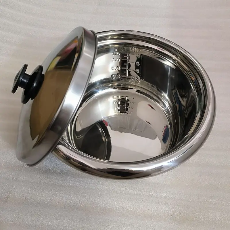 3L High Quality 304 stainless steel rice cooker inner containerPot Replacement Accessories Rice Cooke Inner With lid