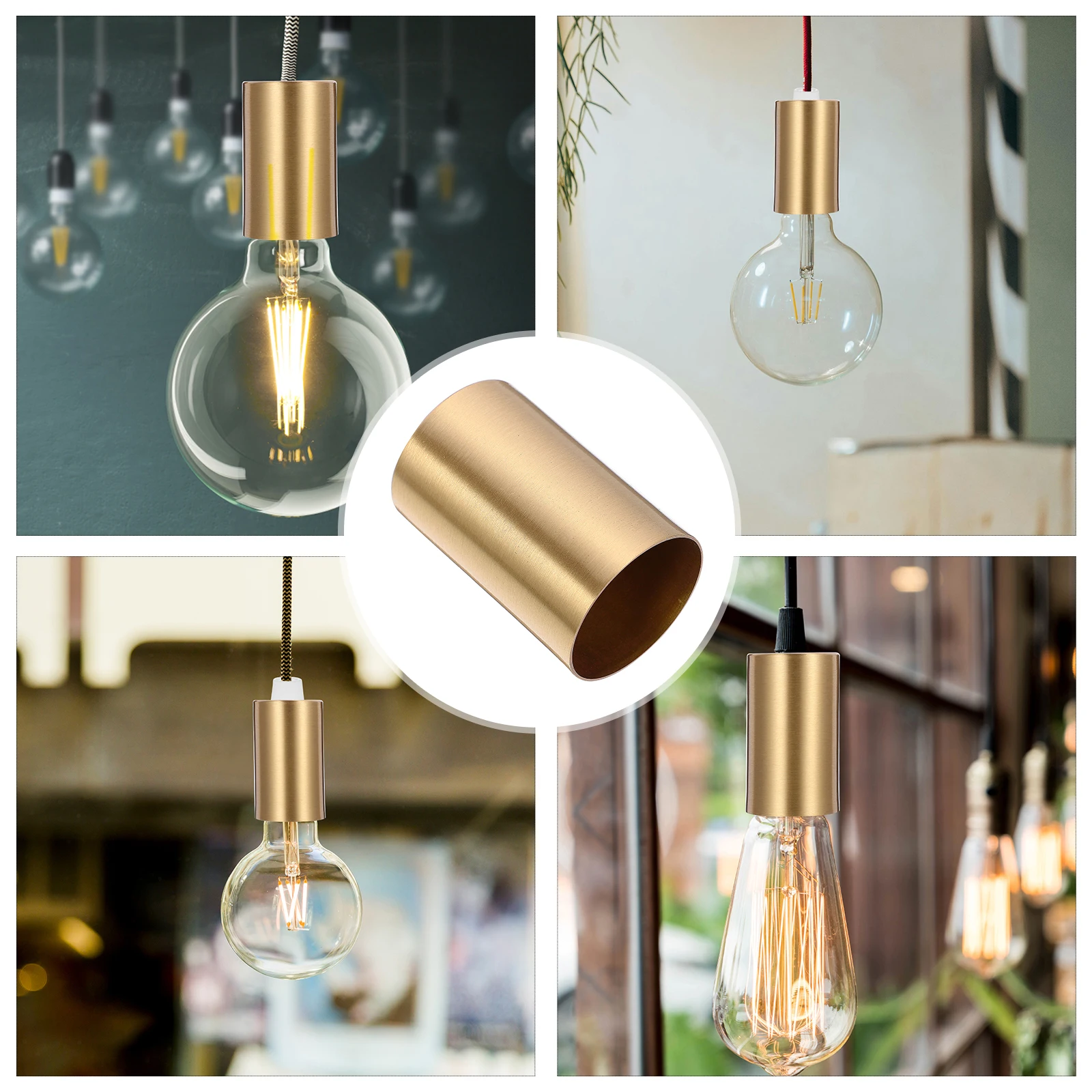 

Copper E27 Lamp Finial Metal Light Fixture Holder For Table Floor Lamp Diy Lighting Decor Lampshade Cup Modern Simple