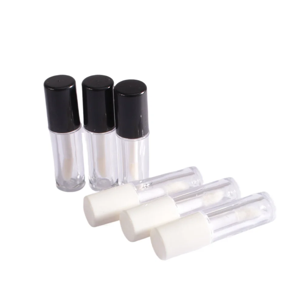 1Pc Plastic Lip Gloss Tube Small Lipstick Tube Leakproof Inner Sample Cosmetic Container Circular Transparent Simple Lipstick