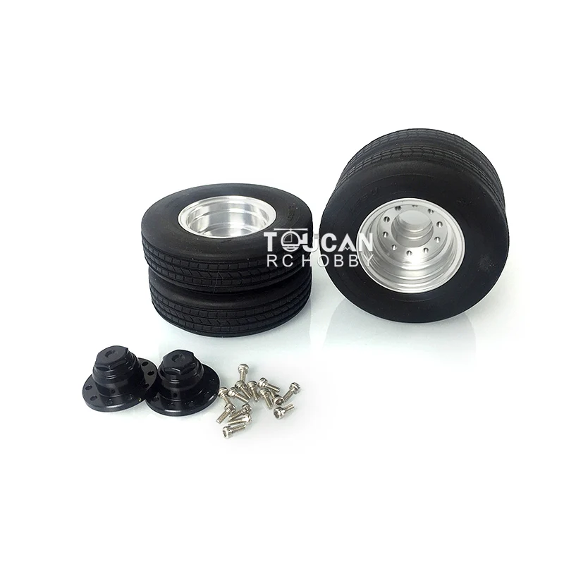 LESU RC Parts Metal Hub W/ Tires For 1/14 Scale RC Tractor Truck Trailer DIY Remote Control Vehicle Model Toys TH02491