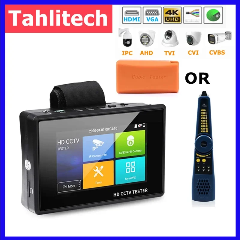 

Тестер IP-видеонаблюдения Мини-монитор 4K H265 видеонаблюдения 8MP AHD CVI TVI тестер видеокамеры портативный ahd-монитор cftv POE тестер тестирования кабеля