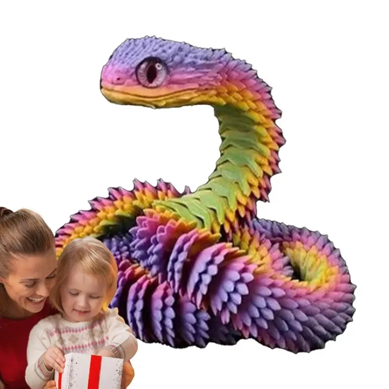 3D Printed Snake Fidget Toy   Crystal Flexible Joints Executive Desk Toys Home Decor Perfect Gifts For Autism