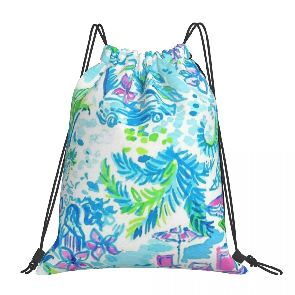 

Lily Pulitzer Backpacks Fashion Portable Drawstring Bags Drawstring Bundle Pocket Sundries Bag Book Bags For Man Woman School