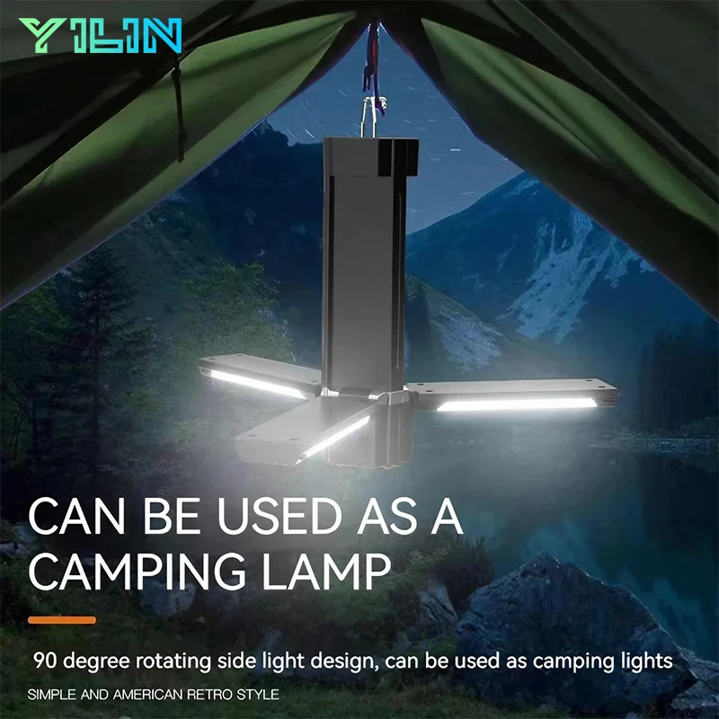 هايت السطوع قابلة للشحن في الهواء الطلق التخييم خيمة خفيفة مصباح المحمولة مصباح يدوي قابل للطي بنك الطاقة في حالات الطوارئ العمل الكاشف