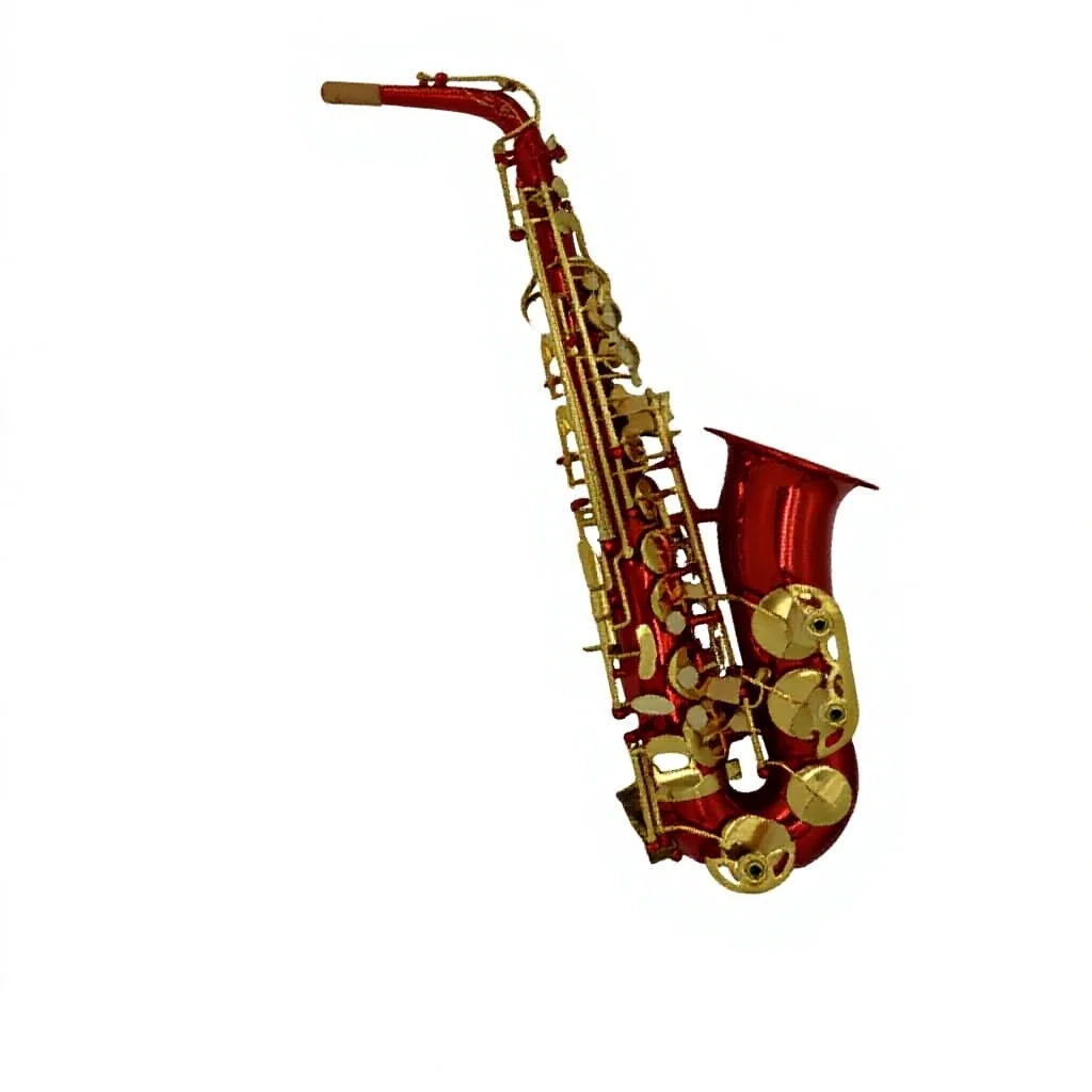 

Ehrman Earl Mann Professional Midrange Drop E Brass Red Paint Saxophone