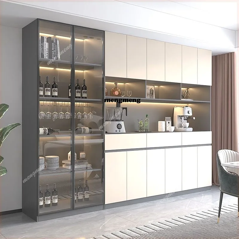 

Solid wood integrated wall high cabinet kitchen locker rock slab home living room dining side cabinet